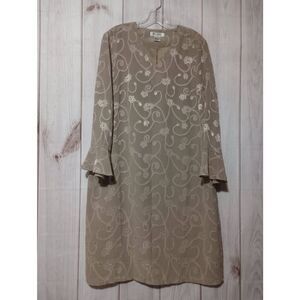 Selene Sports Dress Ladies Extra Large Tan Semi Sheer Sleeves